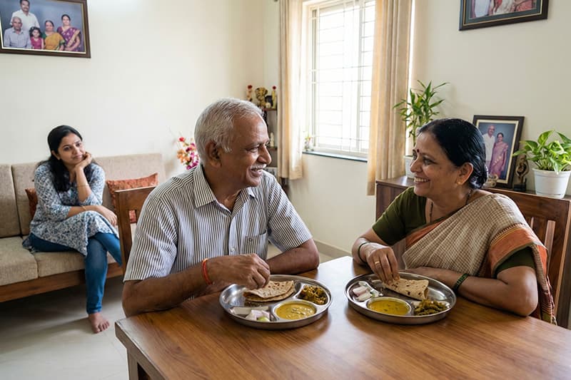 Elderly couple at home