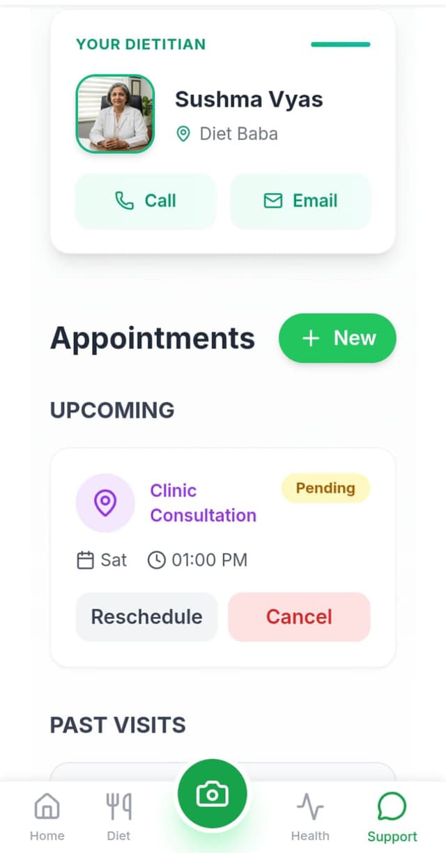 App interface dashboard